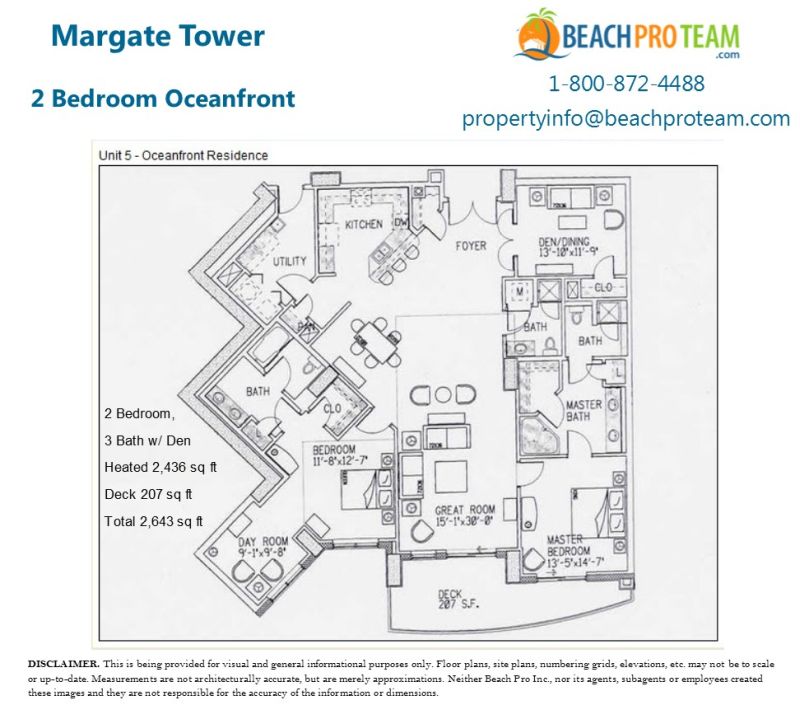 Margate Tower Floor Plan 5 - 2 Bedroom Oceanfront